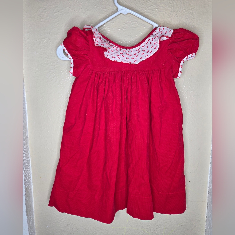 Marco & Lizzy Corduroy Dress Back Bow Size 4 Little Girls Lined Cotton